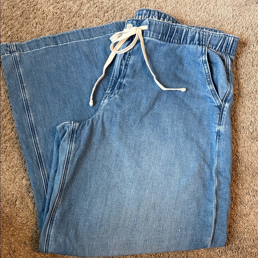 American Eagle Light Blue Denim Joggers